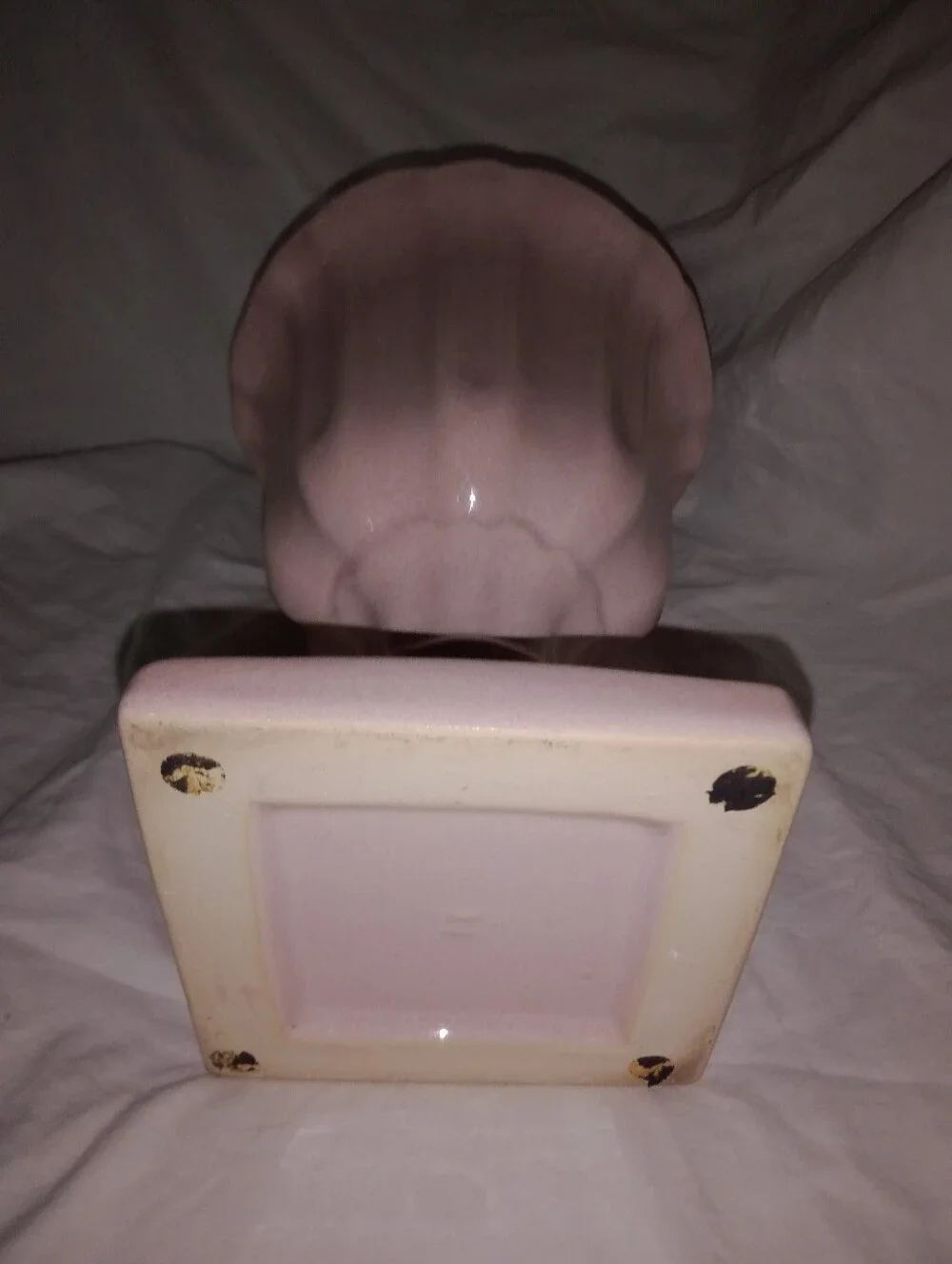 Vintage Pink Ceramic Footed Morning Glory Planter 8 3/8